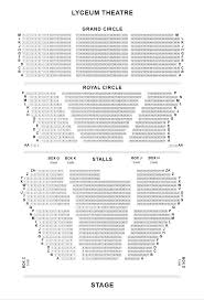 Lyceum Theatre Seating Plan Lyceum Theatre London Seating