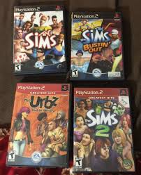 Lot Of 4 Playstation 2 Games The Sims The Urbz Sims 2 Bustin Out Ps4 Gaming Video Funny Games Sims Sims Games