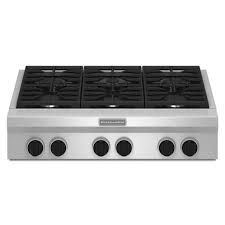 6 burner stainless steel gas cooktop