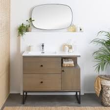 Meuble Salle De Bain Industriel 2 Tiroirs 1 Porte 1 Vasque Meuble Salle De Bain Salle De Bain Salle De Bain Industrielle