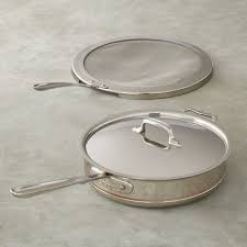 All Clad Copper Core 4 Qt Deep Saute Pan With Splatter Screen Splatter Screens Cookware Set Copper