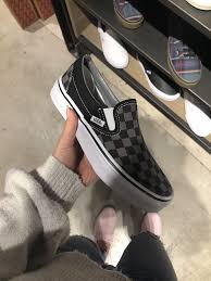 Black And Grey Checkered Slip On Vans Black Pewter Checkered Slip On Vans Vans Slip On Black Vans Slip On Checkered Grey Slip On Vans
