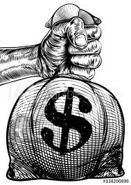 Hand Holding A Dollar Sign Burlap Sack Money Bag Money Bag Drawing Bag Money Design