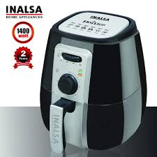 Amazon is the place to be right now if you're looking for a new air fryer. Buy Inalsa Air Fryer Fry Light 1400w With 4 2l Cooking Pan Capacity Timer Selection And Fully Adjustable Temperature Control Black Silver Online At Low Prices In India Amazon In