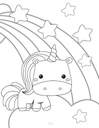 The moon and stars are no match for this spotted unicorn! Free Unicorn Coloring Pages 3 Super Cute Designs