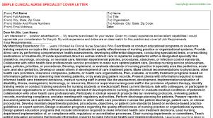 clinical nurse specialist cover letter