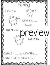 halving worksheet 10 teacha