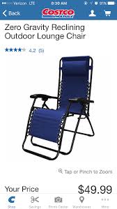 Costco 50 With Tray Anti Gravity Chair Zero Gravity Chair Lounge Chair Outdoor Camping Pillows