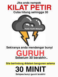 11) mendengarkan guruh di langit, air tempayan. Public Health Malaysia Sekiranya Anda Mendengar Bunyi Dentuman Guruh Dalam Tempoh 30 Saat Selepas Kilat Kelihatan Ia Bermakna Anda Berada Hampir Dengan Petir Segera Pergi Berlindung Dan Tunggu Selama 30 Minit