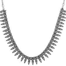 Shop Necklaces Strands Silvertone Sleek Oxidised Necklace For Girls And Women C112ku285vp Silver Necklaces Women Black Metal Necklace Mens Silver Necklace