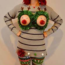 Sexy Ugly Christmas Sweater NOT PLASTIC Boobs Cut Out See - Etsy