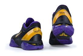 Black And Yellow Kobes Shoes Nike Zoom Kobe 7 Vii Lakers Away Black Purple Yellow Nike Zoom Kobe Basketball Shoes Kobe Nike Zoom