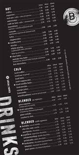 Black And Blue Drink Menu Art Of The Menu Blue Butterfly Coffee Co Coffee Menu Design Cafe Menu Design Coffee Menu