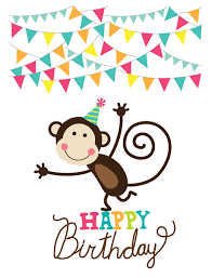 Funny Happy Birthday Message For Kids Birthday Monkey Happy Birthday Cards Happy Birthday Greetings Happy Birthday Kids