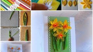 19th march 2013 ♥ 12. Diy Beautiful Quilling Daffodils Greeting Card