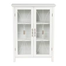 Homecho bathroom floor storage cabinet, wood linen cabinet with doors and adjustable shelf, kitchen cupboard, free standing organizer for living room entryway home office, ivory white. Elegant Home Delaney Floor Storage Cabinet With 2 Doors White Home Furniture Bathroom Furniture Bathroom Furniture Collections