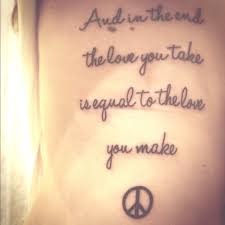 A small tattoo consisting of the lyrics let it be is among the common beatles tattoos. Beatles Tattoos