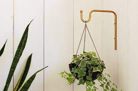Planter Hanger Minimalist Plant Bracket Brass Wall Hook Etsy Hanging Plant Hooks Plant Bracket Wall Plant Hanger