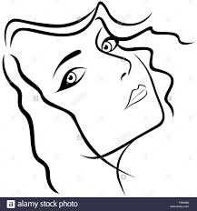 Möchtest du ein skizziertes bild von sich selbst erstellen? Abstrakte Schone Junge Dame Portrat Mit Halben Kopf Drehen Von Hand Zeichnen Vektor Gliederung Stock Vektorgrafik Alamy