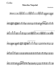 Download and print in pdf or midi free sheet music for march in d major, op.108 by mendelssohn, felix arranged by nicolasfnds for strings group (string duet). Marcha Nupcial Cello