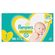 Baby diaper sizes is not dependent on age but on the child's weight although different brands offer approximate sizes for each age group. Pampers Swaddlers 96 Count Size 1 Super Pack Diapers Buybuy Baby