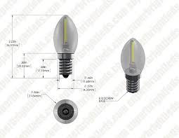 Vintage Led Night Light Bulb C7 Led Candelabra Bulb W Filament Led And Blunt Tip 5w Equivalent 53 Lumens Super Bright Leds