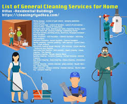 Infographics List Of General Cleaning Services For Home Villas Residential Buildings Cleaning Service Infographic Cleaning