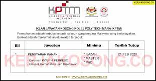 Beza check up swasta dan kerajaan jauh beza. Jawatan Kosong Kolej Poly Tech Mara Kptm