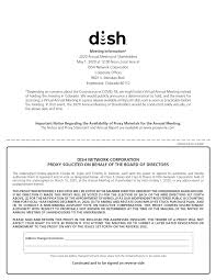 Dish network, also stylized as dish, operates one of the largest home entertainment companies in the united states. Def 14a 1 A20 1570 1def14a Htm Def 14a United States Securities And Exchange Commission Washington D C 20549 Schedule 14a Proxy Statement Pursuant To Section 14 A Of The Securities Exchange Act Of 1934 Amendment No