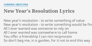 New Year S Resolution Lyrics By Camera Obscura New Year S Resolution