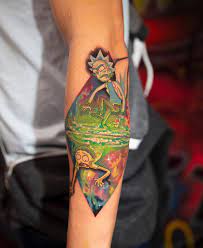 Rick Morty Nebula Tattoo By Dmitry Done First Class Tattoos In Nyc In 2021 Nebula Tattoo Tattoos Galaxy Tattoo