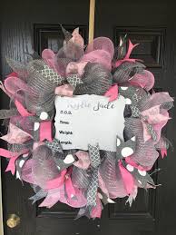 Hospital Door Hanger Birth Announcement Wreath Nursery Etsy Baby Shower Wreath Baby Wreath Girl Baby Wreath