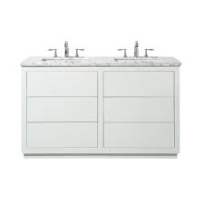 Offering free shipping every day, plus get a free upgrade to white glove delivery on all double bathroom vanities. Stufurhome Lang 56 Inch White Double Sink Bathroom Vanity Stufurhome