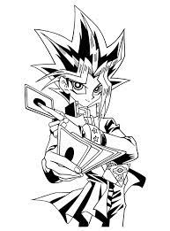 1) if you have javascript enabled you can click the print link in the top half of the page and it will automatically print the coloring page only and ignore the advertising and navigation at the top of the page. Yugi Muto Trump Card In Yu Gi Oh Coloring Page Netart Coloring Pages Anime Printables Anime Tattoos