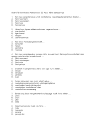 Soal uts seni budaya kls 7 semester 1. Seni Budaya Dan Keterampilan Kelas 7 Siswapelajar Com