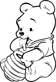 We use color markers to color the drawing which are easy for kids to follow and color. Cool Baby Winnie The Pooh Honey Coloring Page Winnie The Pooh Drawing Whinnie The Pooh Drawings Winnie The Pooh Honey