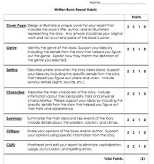 Written And Oral Book Report Book Talk Rubrics Oral Book Report Book Talk Rubric Book Report Rubric