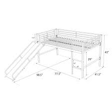 It has a high panel on the outer side of the loft bed that provides additional safety and doubles as a chalkboard. Dhp Junior Loft Bed With Slide Twin Multiple Colors Available Walmart Com Walmart Com