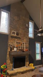 However this colour still needs to be repeated in the space for it to work. Yellow Stone Fireplace