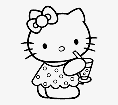 Supercoloring.com is a super fun for all ages: Hello Kitty Was Drinking Delicious Coloring Page Cartoon Characters For Colouring Free Transparent Png Download Pngkey