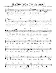 Free Lead Sheet His Eye Is On The Sparrow Hymn Sheet Music Lead Sheet Southern Gospel Music