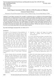 We did not find results for: Pdf Social Impact Assessment Sia A Review Of Sia Procedure In Malaysia