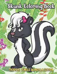 Printable coloring book for kids. Skunk Coloring Book Tropical Jungle Mandala Edition Creative And Imagination Inspired Coloring Pages With Animal Prints And Jungle Mandala Patterns Publishing Joanna H Peterson 9781699907290 Books Amazon Ca