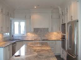 Backsplash With Super White Granite Counter Contemporary Kitchen Cabinets Super White Granite Kitchen Design Decor