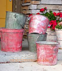 Buckets Of Christmas Cheer Painted Galvanized Buckets Galvanized Buckets Painting Galvanized Metal