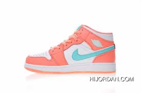 Women Shoes Air Jordan 1 Mid Gs 1 Mid Top All Match Also Shoes Ice Cream Sweet Orange Green Hook 555112 814 Outlet
