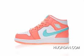 women shoes air jordan 1 mid gs 1 mid top all match also shoes ice cream sweet orange green hook 555112 814 outlet