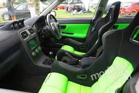 Subaru Impreza Wrx Hawkeye With A Custom Corbeau Interior I Wouldn T Recommend Using The Flock Fabric On The Seats As It Fades A Lot Subaru Impreza Subaru Wrx