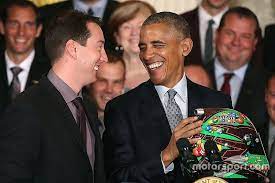 Watching cars go round and round in a circle is only entertaining for so. Kyle Busch Meets With President Obama At The White House