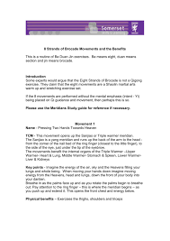 This is the 8 movement shaolin qigong ba duan jin ( short video ). Movement 1 8 Strands Of Brocade Qigong Instructor